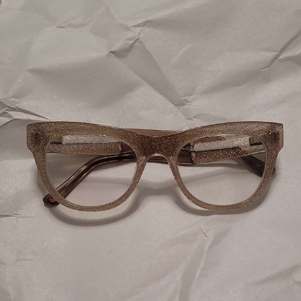 L.A.M.B. Glitter Cat-Eye Glasses in Champagne - Picture 2 of 4